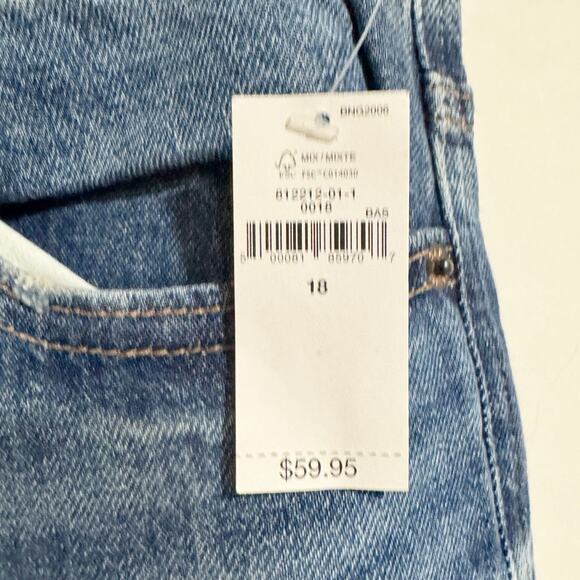 GAP Teen Low Stride Blue Denim Jeans Size 18 Wide Straight Leg High Rise NWT - Picture 3 of 8